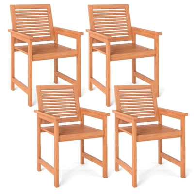 Tangkula Patio Chairs Set of 4 - Solid Wood Outdoor Dining Chairs with Ergonomic Backrest 10 Tangkula Patio Chairs Set of 4 - Solid Wood Outdoor Dining Chairs with Ergonomic Backrest - Image 10