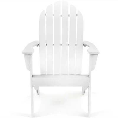 Tangkula 2-Piece Classic Acacia Wood Adirondack Chair Set - White 6 Tangkula 2-Piece Classic Acacia Wood Adirondack Chair Set - White - Image 6