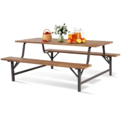 Tangkula 71" Patio Picnic Table Bench Set Outdoor Camping Table Set W/ Acacia Wood Tabletop & Seat 2" Umbrella Hole 17 Tangkula 71" Patio Picnic Table Bench Set Outdoor Camping Table Set W/ Acacia Wood Tabletop & Seat 2" Umbrella Hole -Tangkula Shop GUEST 961ea71c 11c4 4e4b b10a 635c10b70b8a