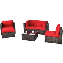Tangkula 6-Piece Modular Rattan Patio Furniture Set with Cushioned Sofa and Ottoman 22 Tangkula 6-Piece Modular Rattan Patio Furniture Set with Cushioned Sofa and Ottoman -Tangkula Shop GUEST 96337fef 1416 446f b315 7dceacffe468