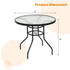 Tangkula Patio Round Table Patio Furniture Steel Frame Dining Table W/ Glass Top 12 Tangkula Patio Round Table Patio Furniture Steel Frame Dining Table W/ Glass Top -Tangkula Shop GUEST 96a5da49 542f 4765 b8b3 46d81c811404