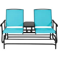 Tangkula Patio Loveseat Glider: 2-Person Outdoor Rocking Chair with Center Table -Tangkula Shop GUEST 96d5f6a4 194c 40e6 9ce7 c83d80b50134
