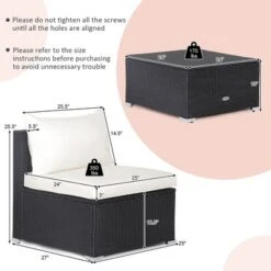 Tangkula 5PCS Patio Outdoor Rattan Sofa Conversation Set W/ Seat & Back Cushions Off White -Tangkula Shop GUEST 972ee757 f2ae 41fe a6ef 1bee6c024545