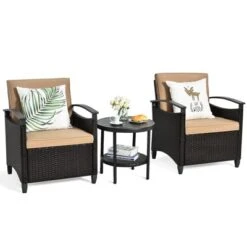 Tangkula 3-Piece Rattan Sofa Chair Patio Conversation Set With Coffee Table & Cushions 11 Tangkula 3-Piece Rattan Sofa Chair Patio Conversation Set With Coffee Table & Cushions -Tangkula Shop GUEST 9749db2a 4c71 4e0b aa62 58a57a8410cb