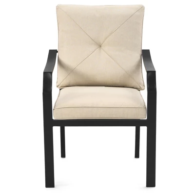 Tangkula 4 PCS Patio Dinning Chairs Cushioned Chairs W/Steel Frame For Garden Backyard & Poolside 4 Tangkula 4 PCS Patio Dinning Chairs Cushioned Chairs W/Steel Frame For Garden Backyard & Poolside - Image 4