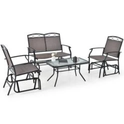Tangkula 4PCS Outdoor Glider Chair & Table Set Patio Conversation Furniture Set 19 Tangkula 4PCS Outdoor Glider Chair & Table Set Patio Conversation Furniture Set -Tangkula Shop GUEST 978dc4b3 8098 414a bbe5 19272111928e