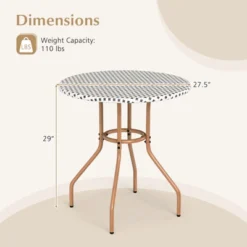 Tangkula 27.5" Outdoor PE Rattan Bistro Table with Heavy Duty Metal Frame 16 Tangkula 27.5" Outdoor PE Rattan Bistro Table with Heavy Duty Metal Frame -Tangkula Shop GUEST 97ccc27d b2a8 4488 8459 18e47e634ec9