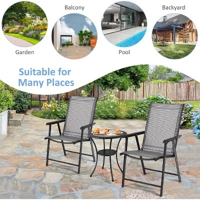 Tangkula 6-Piece Folding Outdoor Patio Chair Set with Armrests 7 Tangkula 6-Piece Folding Outdoor Patio Chair Set with Armrests - Image 7
