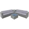 Tangkula 8-Piece Gray Rattan Sectional Patio Furniture Set with Storage Box