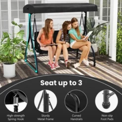 Tangkula 3-Seat Converting Patio Swing Chair and Porch Bed with Adjustable Canopy 17 Tangkula 3-Seat Converting Patio Swing Chair and Porch Bed with Adjustable Canopy -Tangkula Shop GUEST 9a515e8e 8f7f 4849 8792 2ced19ca2b81