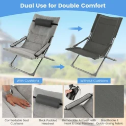 Tangkula 5-Piece Patio Sling Chair Set Folding Lounge Chairs W/ Coffee Table Yard, Poolside 15 Tangkula 5-Piece Patio Sling Chair Set Folding Lounge Chairs W/ Coffee Table Yard, Poolside -Tangkula Shop GUEST 9a58d644 eca0 44b0 bb3f f942a8644908