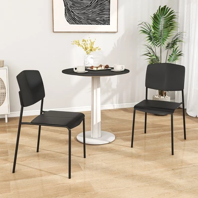 Tangkula Dining Chair Set Of 2 W/Ergonomic Backrest & Wide Seat Stackable Kitchen Chairs 1 Tangkula Dining Chair Set Of 2 W/Ergonomic Backrest & Wide Seat Stackable Kitchen Chairs