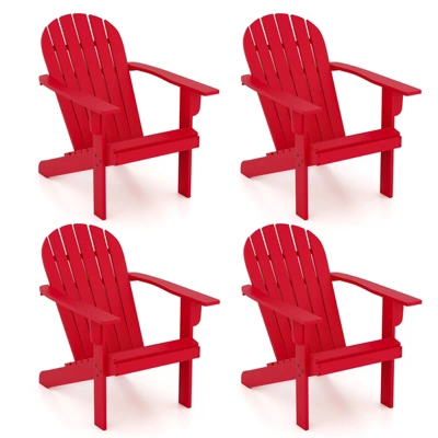 Tangkula 4PCS Patio Adirondack Chair W/ Inclined Seat High Backrest & Wide Armrests 7 Tangkula 4PCS Patio Adirondack Chair W/ Inclined Seat High Backrest & Wide Armrests - Image 7