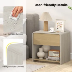 Tangkula Modern Style Nightstand 2-Tier Sofa Side Bedside Table W/ Drawer & Open Shelf -Tangkula Shop GUEST 9b09954a 4596 4378 9a5d e6fe29b0b91f 1