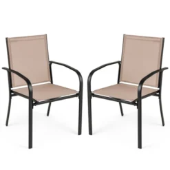 Tangkula Outdoor Dining Chairs Set Of 2 W/ Breathable Fabric Armrests High Back -Tangkula Shop GUEST 9b141a04 06c1 48e0 a426 76aacd94894c