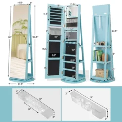 Tangkula 360° Rotating Mirrored Jewelry Cabinet Armoire 3 Color LED Modes Lockable 20 Tangkula 360° Rotating Mirrored Jewelry Cabinet Armoire 3 Color LED Modes Lockable -Tangkula Shop GUEST 9beb250f 6897 44a0 b8e7 09c2b39dbc58