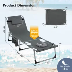 Tangkula Outdoor Folding Chaise 5-Position Lounge Chair W/ Face Hole & Adjustable Footrest -Tangkula Shop GUEST 9cd77990 8930 4aba 80f8 a6eee364c4c5