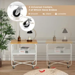 Tangkula 2-Tier Folding Rolling Cart Kitchen Utility Cart Tool-Free Installing 16 Tangkula 2-Tier Folding Rolling Cart Kitchen Utility Cart Tool-Free Installing -Tangkula Shop GUEST 9d3029cd 3f15 4e81 8414 9349d425b78a