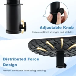 Tangkula Round Umbrella Table 20" Beach Umbrella Table W/1.5" Umbrella Hole Wood Grain Surface Height Adjustable Knob -Tangkula Shop GUEST 9dab21e1 cefa 4ef8 9988 e5cda897fe4e