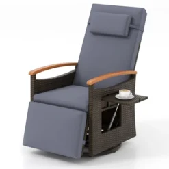 Tangkula Set of 2 Patio Rattan 360° Swivel Recliner Chairs with Side Table 18 Tangkula Set of 2 Patio Rattan 360° Swivel Recliner Chairs with Side Table -Tangkula Shop GUEST 9dbf5aa6 ebbd 4643 b40e d7304de37eed