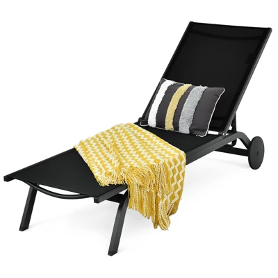 Tangkula Outdoor Aluminum Chaise Lounge Recliner with 6-Position Adjustable Backrest 3 Tangkula Outdoor Aluminum Chaise Lounge Recliner with 6-Position Adjustable Backrest - Image 3