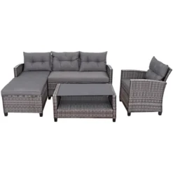 Tangkula 4-Piece Patio Rattan Furniture Set with Wicker Sofa, Lounge, and Table 7 Tangkula 4-Piece Patio Rattan Furniture Set with Wicker Sofa, Lounge, and Table -Tangkula Shop GUEST 9dda0b73 c4ae 48bd 9533 87e21c071e62