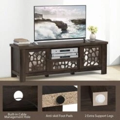 Tangkula 55" Retro TV Stand Media Entertainment Center W/ Mirror Doors & Drawer Brown 13 Tangkula 55" Retro TV Stand Media Entertainment Center W/ Mirror Doors & Drawer Brown -Tangkula Shop GUEST 9e4b05ed a538 4afb ba3c 03931ce0ac9d