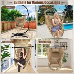 Tangkula Hammock Chair with Soft Pillow Cushions and Hanging Rope Swing 17 Tangkula Hammock Chair with Soft Pillow Cushions and Hanging Rope Swing -Tangkula Shop GUEST 9eb51436 75f0 4561 823a befda7f0f328