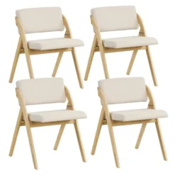 Tangkula Set Of 4 Dining Chairs Folding Kitchen Chair W/ Rubber Wood Legs Padded Seat -Tangkula Shop GUEST 9ec49949 3c03 4b13 96c5 69c2808d8754