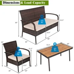 Tangkula 4PCS Cushioned Rattan Patio Conversation Set Outdoor Furniture Set 17 Tangkula 4PCS Cushioned Rattan Patio Conversation Set Outdoor Furniture Set -Tangkula Shop GUEST 9f0d1aff 6f6a 4bba b30e 5afee55f2ccd