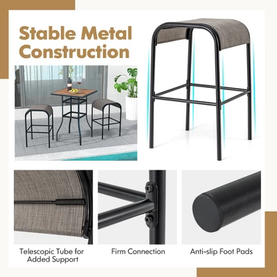 Tangkula 5-Piece Patio Dining Set W/ Umbrella Hole Metal Frame & Breathable Fabric Seat 5 Tangkula 5-Piece Patio Dining Set W/ Umbrella Hole Metal Frame & Breathable Fabric Seat - Image 5