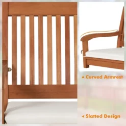 Tangkula 2-Seat Patio Hanging Wooden Porch Swing Bench with Soft Cushion -Tangkula Shop GUEST 9f13fc70 6ca4 4d16 bca1 1ad78111af61