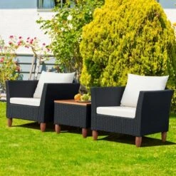 Tangkula 3-Piece Wicker Patio Furniture Set - Outdoor Conversation Set with Acacia Wood Table -Tangkula Shop GUEST 9f622c0b 756b 48d9 b65f 31fa3b973ed1