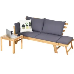 Tangkula Convertible Outdoor Daybed - Solid Acacia Wood Patio Sofa Bed -Tangkula Shop GUEST 9f955468 62bb 4683 801d d01550215a1e