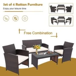 Tangkula 8-Piece Outdoor Patio Furniture Set - Rattan Sofa & Table -Tangkula Shop GUEST 9ffddb02 8bc5 4944 a038 70b71669fb63