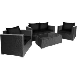 Tangkula 8PCS Rattan Patio Conversation Set Outdoor Furniture Set W/ Black Cushions -Tangkula Shop GUEST a000cdb5 600f 4e85 9650 fac27716b992