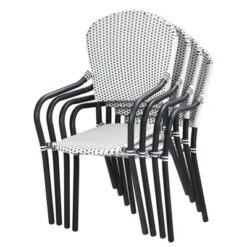 Tangkula Outdoor 4 PCS Iron Dining Chairs Patio Stackable Arm Chair For Balcony Backyard Poolside -Tangkula Shop GUEST a00833d5 fa1a 4bc9 bd0b 949ddec2abbc