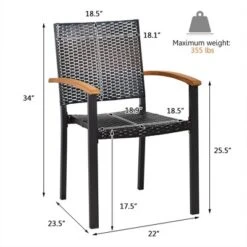 Tangkula 4PCS Stackable Patio Wicker Dining Chair Rattan Armchair Outdoor Yard -Tangkula Shop GUEST a00ec6df 85bd 4acb b585 b4a357baf538