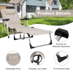 Tangkula Folding Camping Cot - 7-Position Adjustable Outdoor Lounge Chair -Tangkula Shop GUEST a00f63d1 6911 44e5 ae76 19a17d930f56