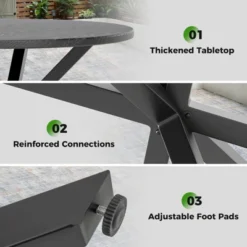 Tangkula 34 Inch Round Patio Bistro Table W/ Wood-Like Top & X-Shaped Legsfor Outside 15 Tangkula 34 Inch Round Patio Bistro Table W/ Wood-Like Top & X-Shaped Legsfor Outside -Tangkula Shop GUEST a01f2ff7 0db2 43ec 84b2 92d781c52e6d