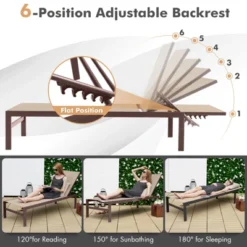 Tangkula Set Of 2 Aluminum Patio Chaise Lounge Outdoor Adjustable Lounge Chair W/ 6-Position Backrest -Tangkula Shop GUEST a04a1b6b 87ee 4f25 b7cc cc3f0a4841cd