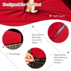 Tangkula 9 Pieces Furniture Set W/ 50,000 BTU Propane Fire Pit Table Patio Red -Tangkula Shop GUEST a0563594 9c7c 42d8 b35c 4be0b107bbdb