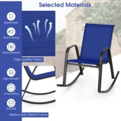 Tangkula 4 PCS Patio Rocking Chair Outdoor Ergonomic Rockers W/ Breathable Fabric Seat Navy 9 Tangkula 4 PCS Patio Rocking Chair Outdoor Ergonomic Rockers W/ Breathable Fabric Seat Navy -Tangkula Shop GUEST a064f585 1124 42fd b380 1c827b6f8b8d