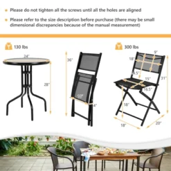Tangkula 3-Piece Outdoor Patio Bistro Set with Folding Chairs and Tempered Glass Table 11 Tangkula 3-Piece Outdoor Patio Bistro Set with Folding Chairs and Tempered Glass Table -Tangkula Shop GUEST a09a34d8 8b6b 44ce a3e3 64198e39d462