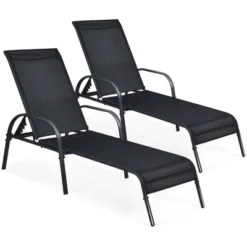 Tangkula 2PCS Adjustable Chaise Lounge Chair Recliner Patio Yard Outdoor W/ Armrest Black 19 Tangkula 2PCS Adjustable Chaise Lounge Chair Recliner Patio Yard Outdoor W/ Armrest Black -Tangkula Shop GUEST a0f5e6ca 4799 4263 a970 805dbc560dba