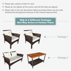 Tangkula 4PCS Rattan Patio Furniture Set Acacia Wood Outdoor Conversation Set W/ Cushions -Tangkula Shop GUEST a0fb2e87 89a7 4307 b4e9 cc6649770b2d