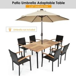 Tangkula 7-Piece Outdoor Rattan Dining Set with Acacia Wood Table 13 Tangkula 7-Piece Outdoor Rattan Dining Set with Acacia Wood Table -Tangkula Shop GUEST a1655305 1c7a 49a0 8ebd 1b1eea4b5ad2
