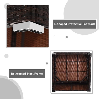 Tangkula 4PCS Rattan Patio Conversation Furniture Set Yard Outdoor W/ Black Cushion 7 Tangkula 4PCS Rattan Patio Conversation Furniture Set Yard Outdoor W/ Black Cushion - Image 7