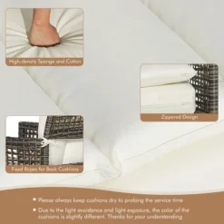 Tangkula 3-Piece Patio Wicker Bistro Set with Cushions & Storage Coffee Table -Tangkula Shop GUEST a18a3b3b d592 4d12 bf75 18cd14e0c867