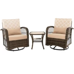 Tangkula Set Of 3 Wicker Swivel Rocker Set 2 Rocking Chairs W/Coffee Table 9 Tangkula Set Of 3 Wicker Swivel Rocker Set 2 Rocking Chairs W/Coffee Table -Tangkula Shop GUEST a22424fd bc5e 4eee b820 44a961bd3fc6